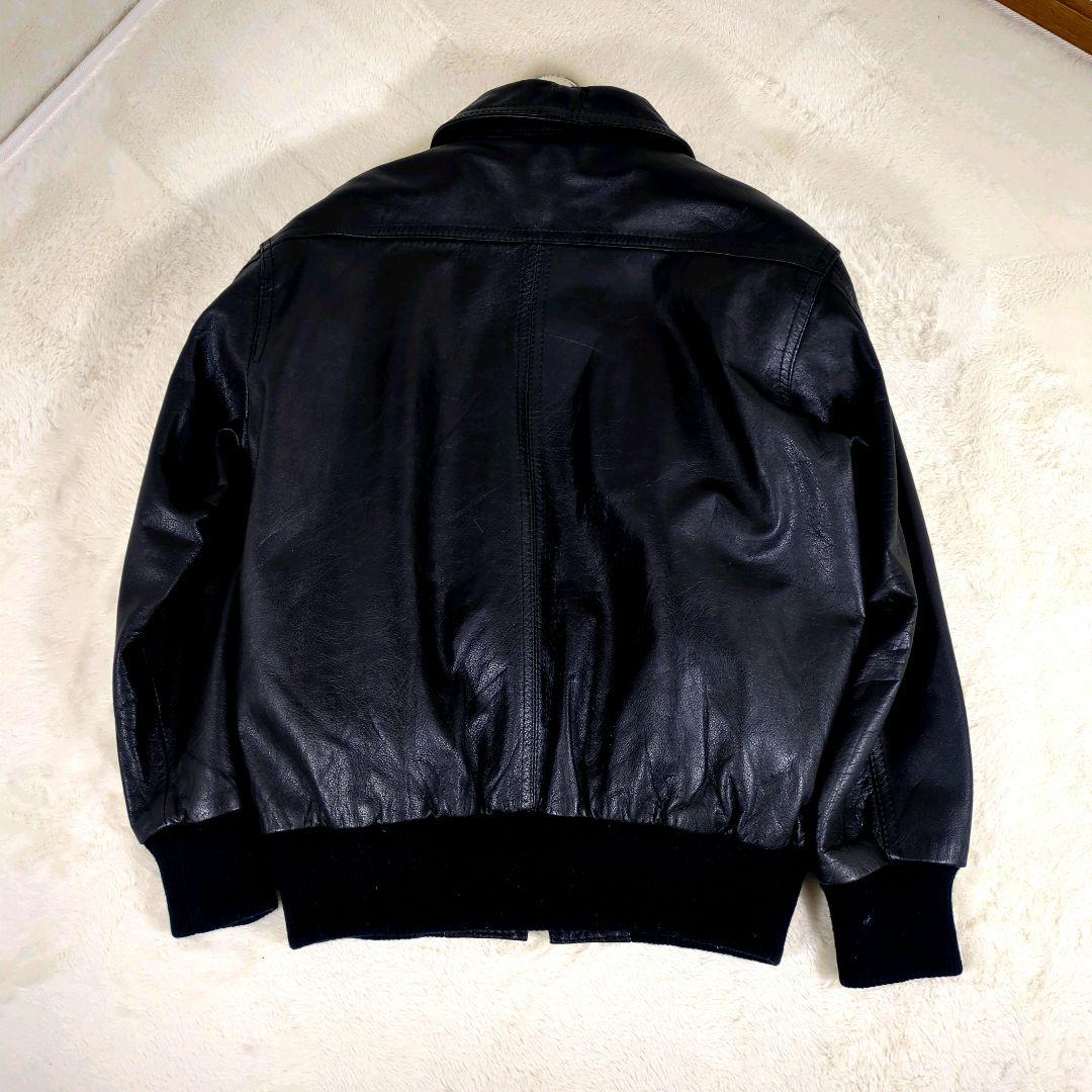 美品✨️　革ジャン　A-2　ライナー付き　黒　本革 レザージャケット