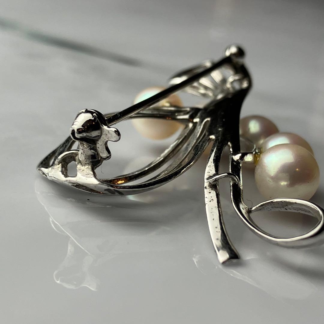 ミキモト あこや 本真珠 パール 5粒 ブローチ