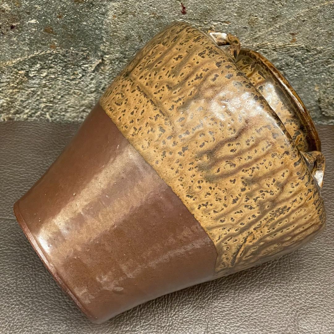 丹波焼 大上昇 立杭 時代物 花瓶 四耳壺 華道具 花器 飾り壺 在銘 古玩