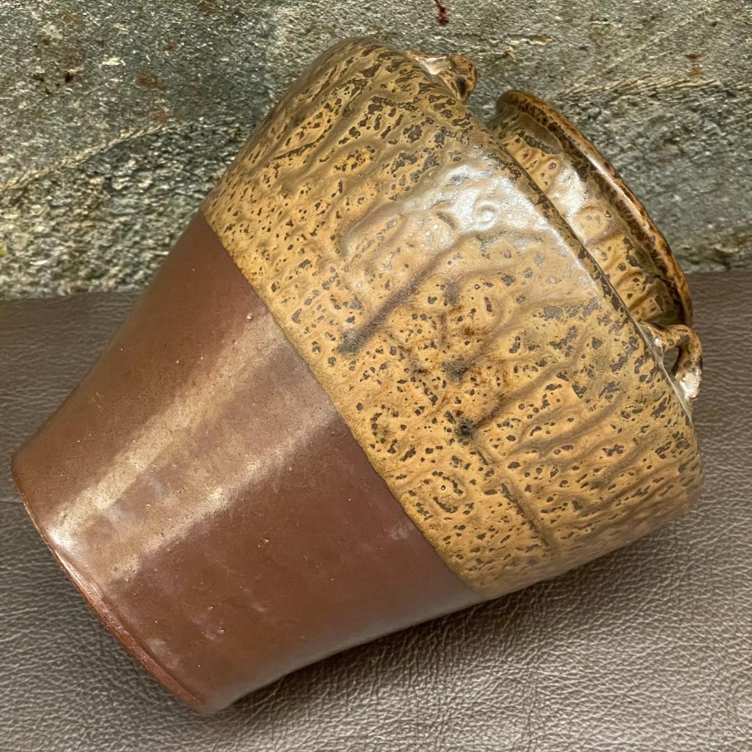 丹波焼 大上昇 立杭 時代物 花瓶 四耳壺 華道具 花器 飾り壺 在銘 古玩