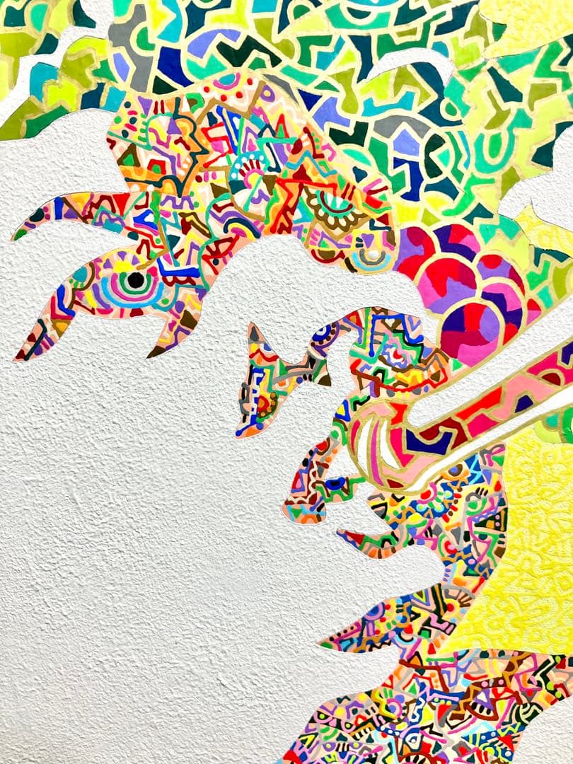 原画　バッカス　動物画　絵画　アクリル画　現代アート　細密画　手描き　一点物