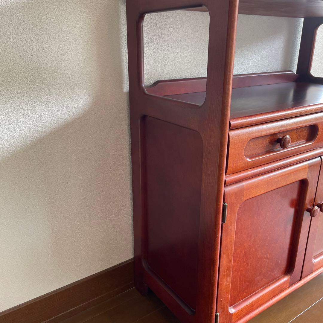 超お得 カリモク昭和レトロ 木製コンソールテーブル コールキャビネット古家具1点