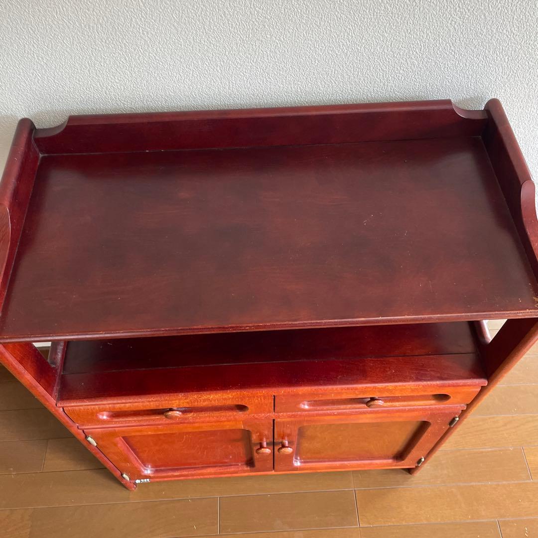 超お得 カリモク昭和レトロ 木製コンソールテーブル コールキャビネット古家具1点