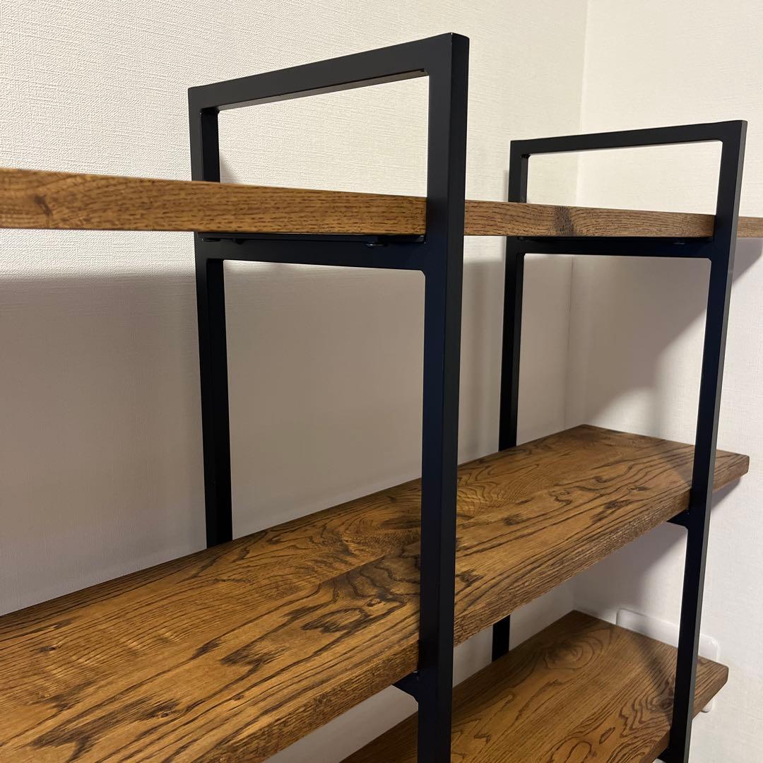 【定価75%割引】無垢材オーク✗アイアンシェルフ BRIGEWORKS