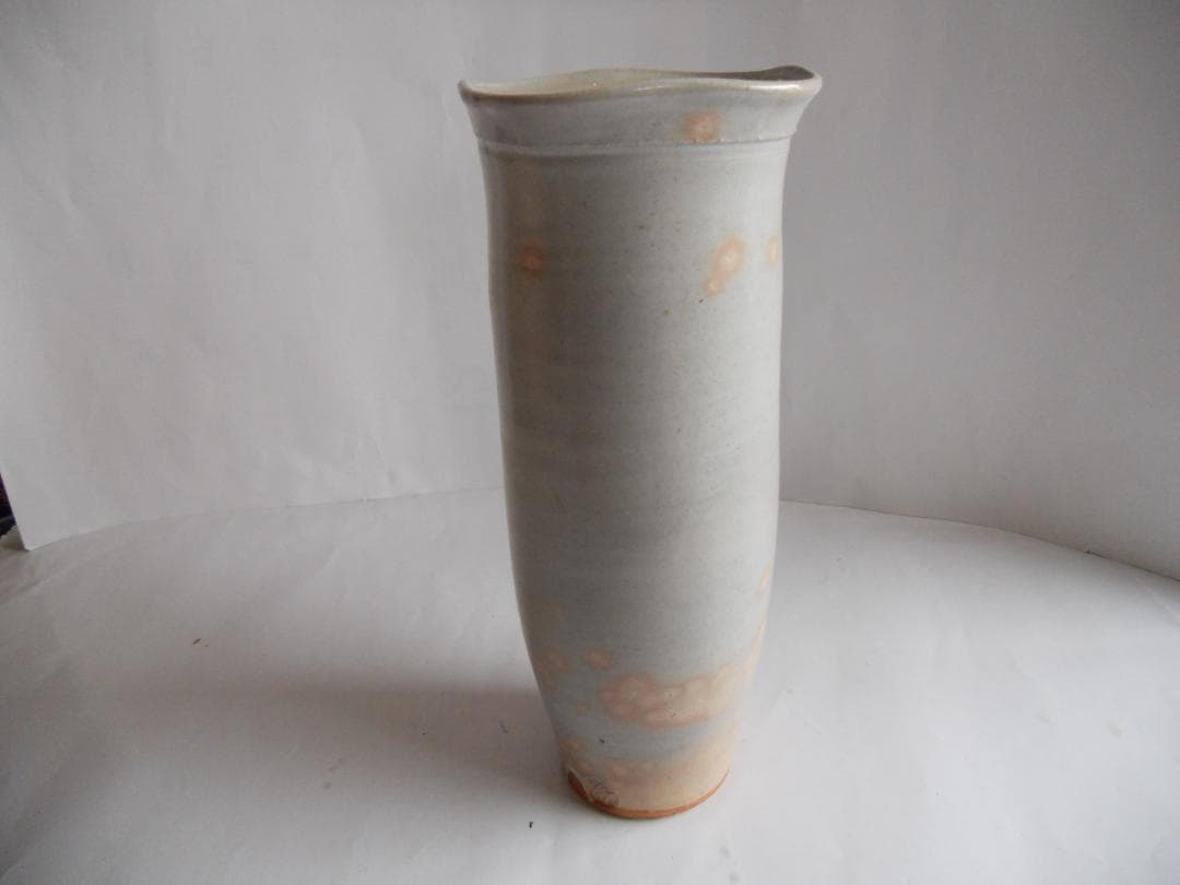 萩焼 十三代 坂田泥華 造 萩 四方 花入 共箱 花瓶 花生 花器 新品 未使用