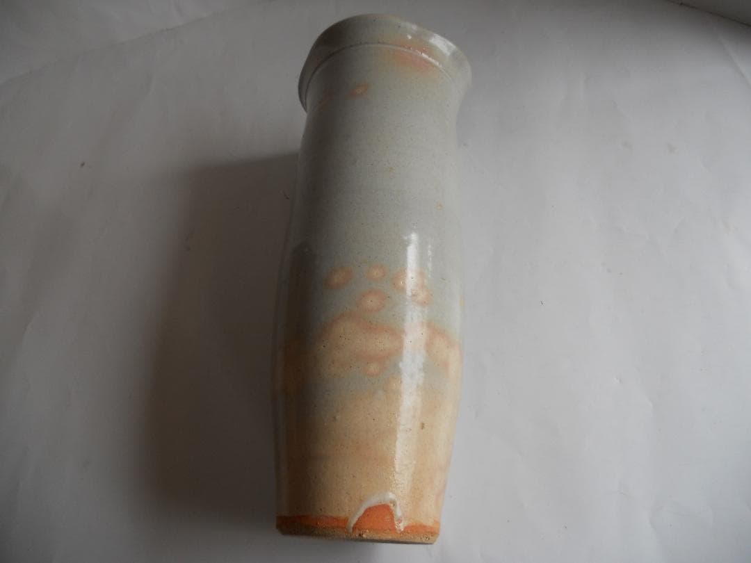 萩焼 十三代 坂田泥華 造 萩 四方 花入 共箱 花瓶 花生 花器 新品 未使用