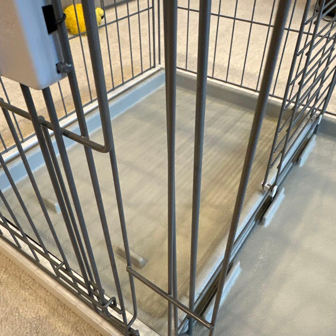 犬用ホワイトケージ 124cm x 62.5cm x 70cm 屋根面付き