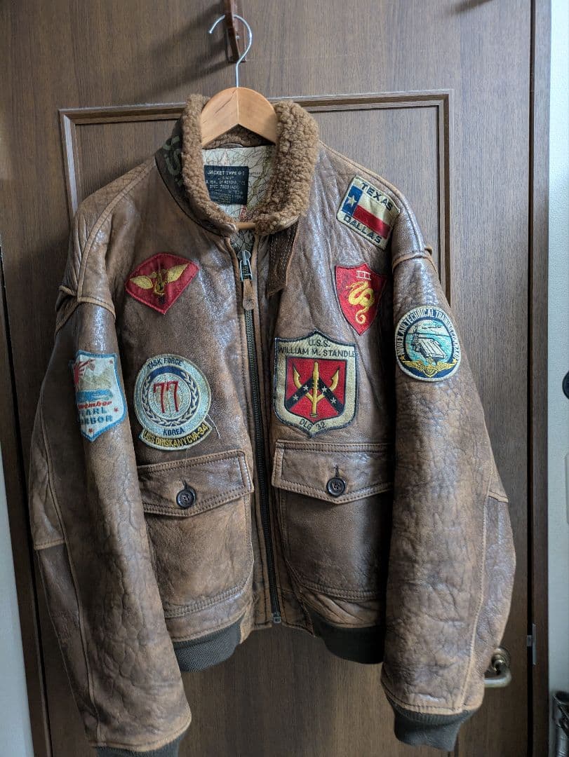 shu様 AVIREX G-1ジャケット ブラウン レザー