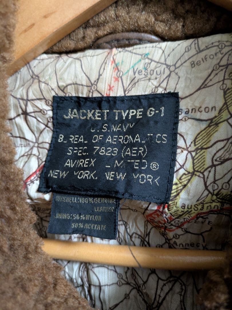 shu様 AVIREX G-1ジャケット ブラウン レザー