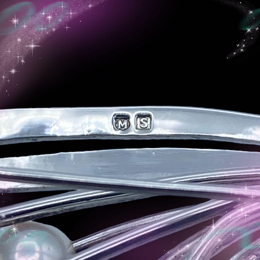 《美品》　ミキモト　パール　ブローチ　SV925 （AE462）