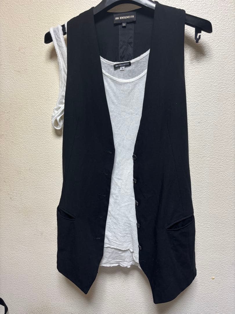 ANN DEMEULEMEESTER ホワイト アシンメトリータンクトップ 38