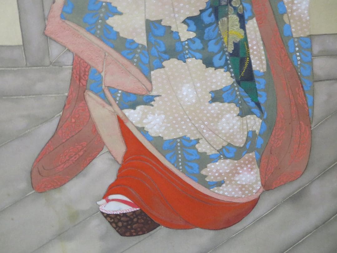 ◆　光春　「舞妓」　絹本　日本画　掛軸　◆