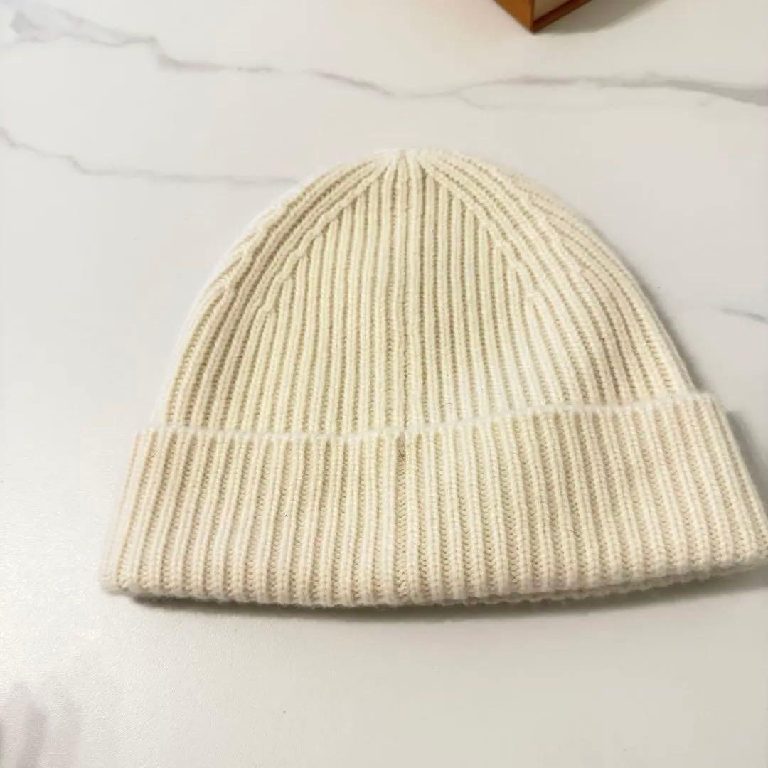 LOUIS VUITTON アイボリー ニット帽　カシミヤ100%