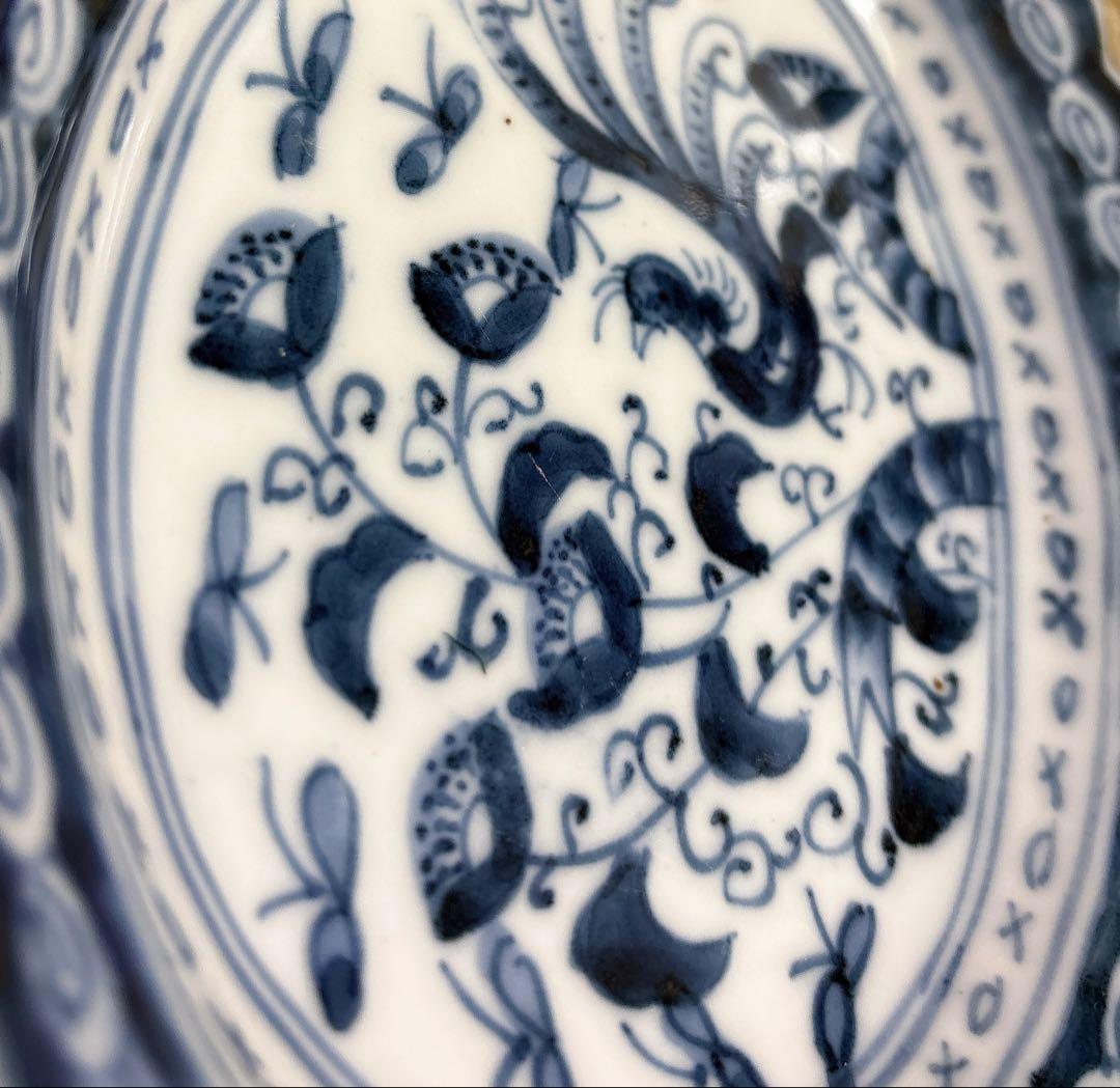 早いもね勝ち！！古伊万里楕円皿　花びら縁・北欧風デザイン・銘々皿　5枚セット