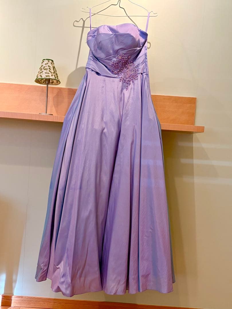 TWEED Dress 演奏会ロングドレス　ラベンダー