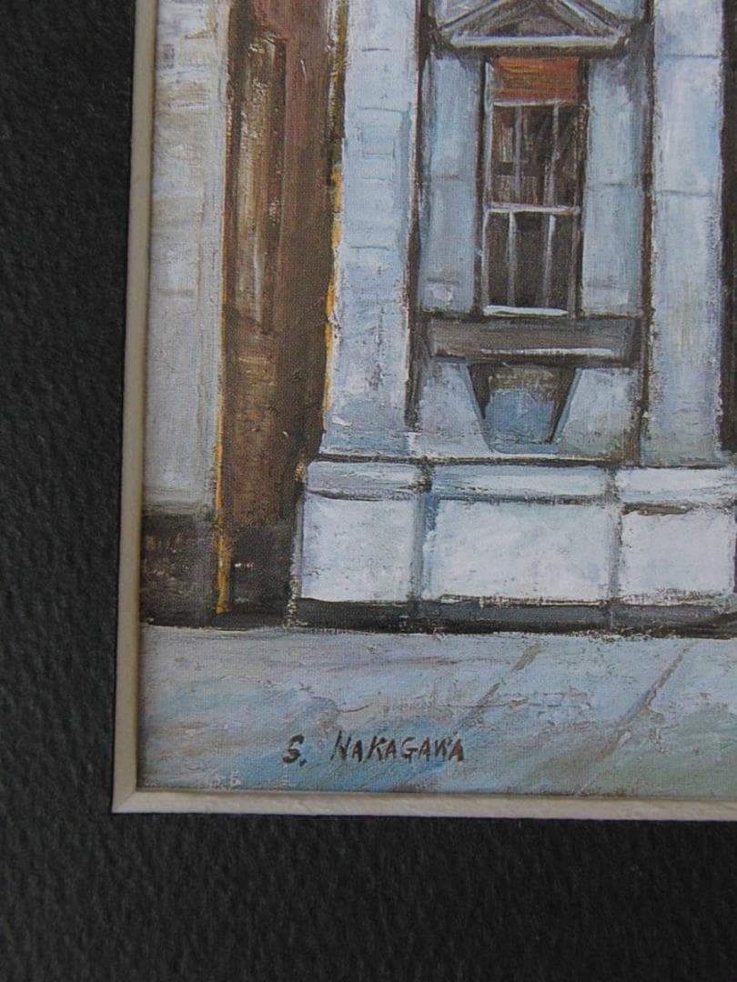 中川澄子、【古い建物】、希少な額装用画集より、新品額装付、状態良好