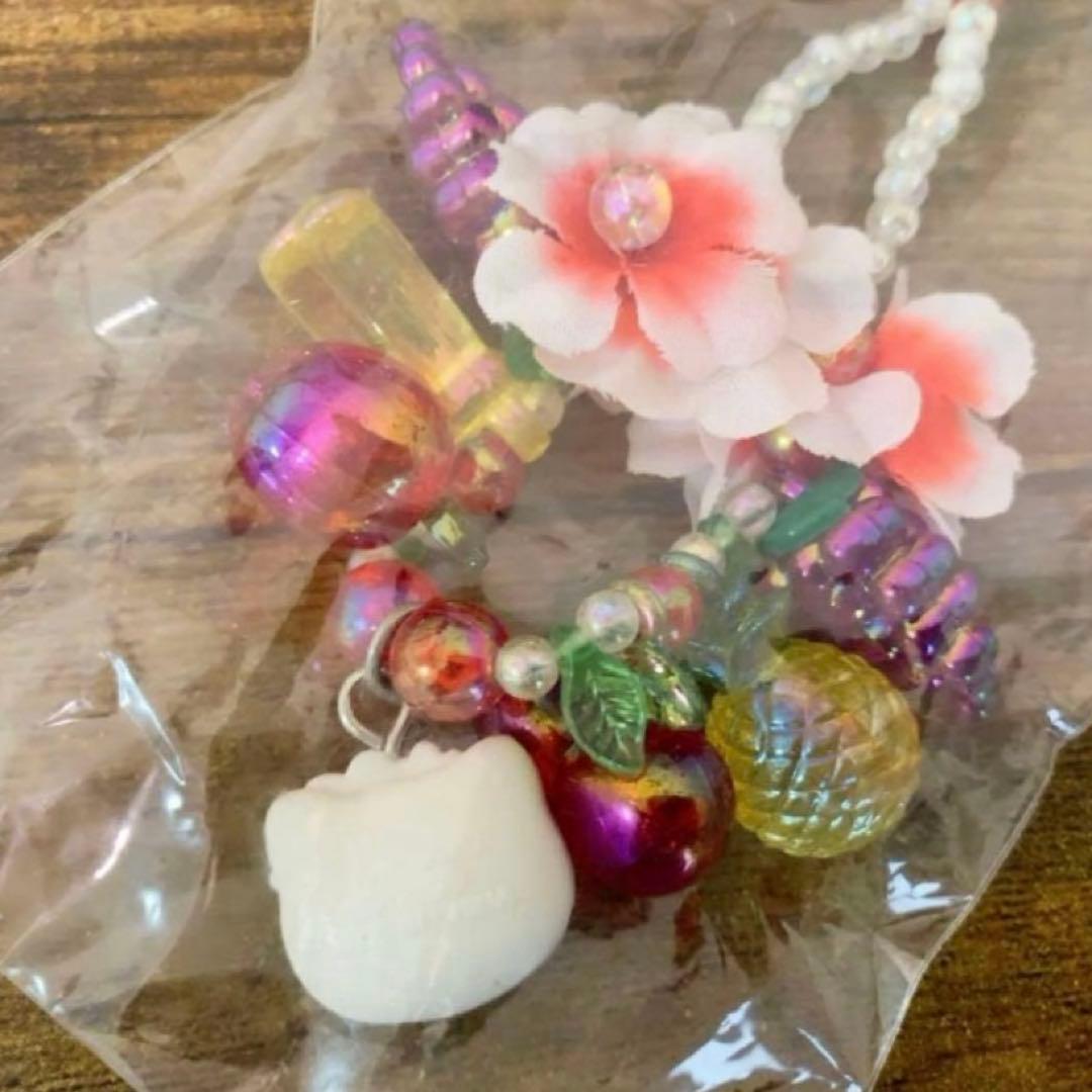 【希少激レア】ハローキティ トロピカルストラップ　2001 花　★入手困難★