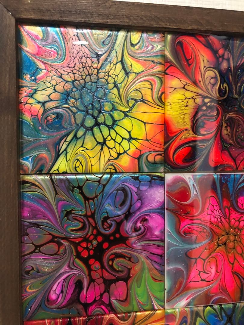 『千賀輝天』フルイドアート　現代アート　抽象画　ポーリングアート