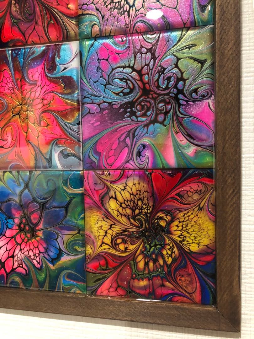 『千賀輝天』フルイドアート　現代アート　抽象画　ポーリングアート