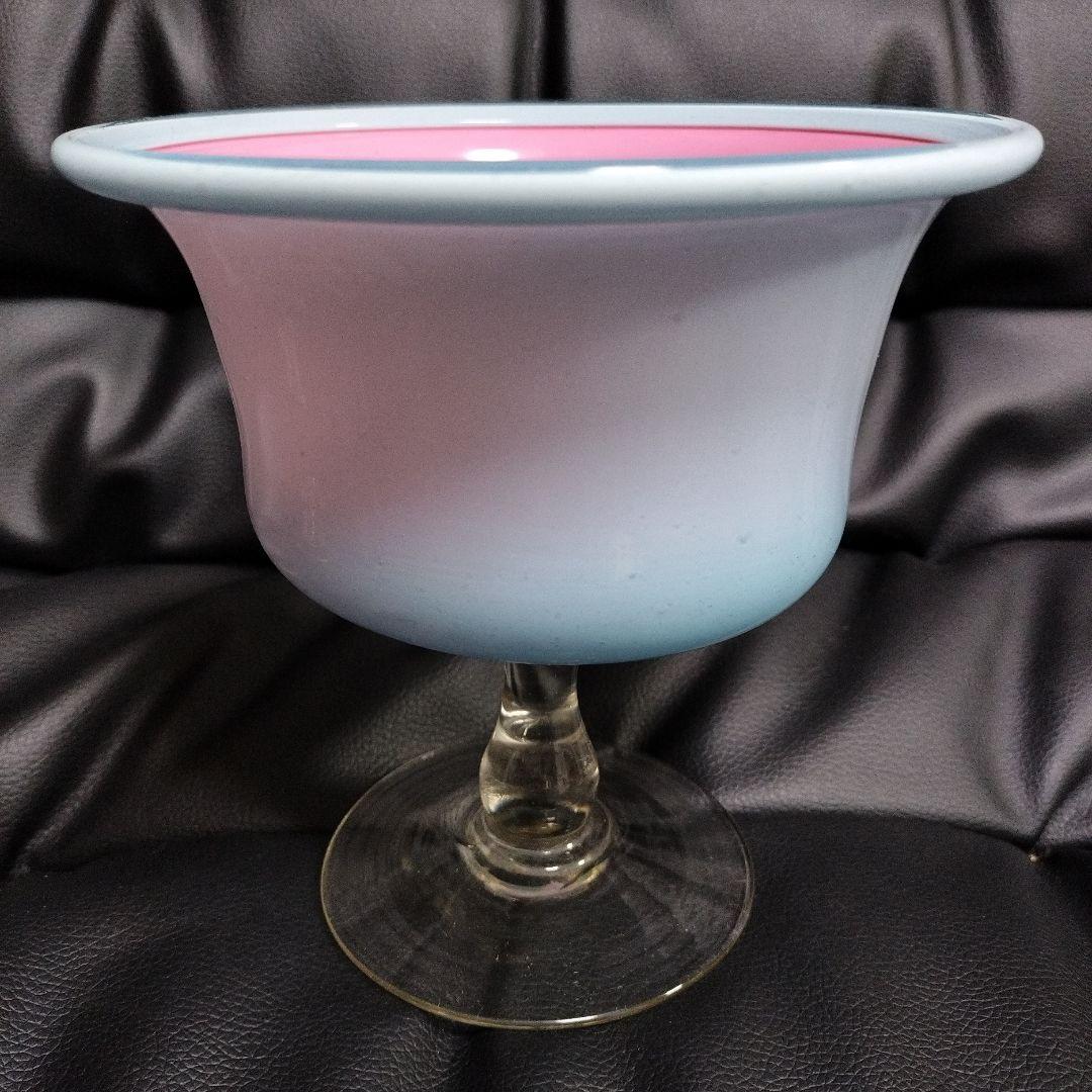 アンティーク 特大 ガラスカップ 氷コップ ブルー