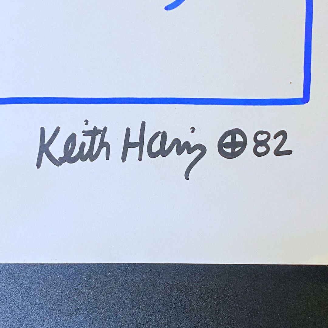 希少! 模写 キース・ヘリング ミクストメディア 原画 証明書 額装済 サイン入