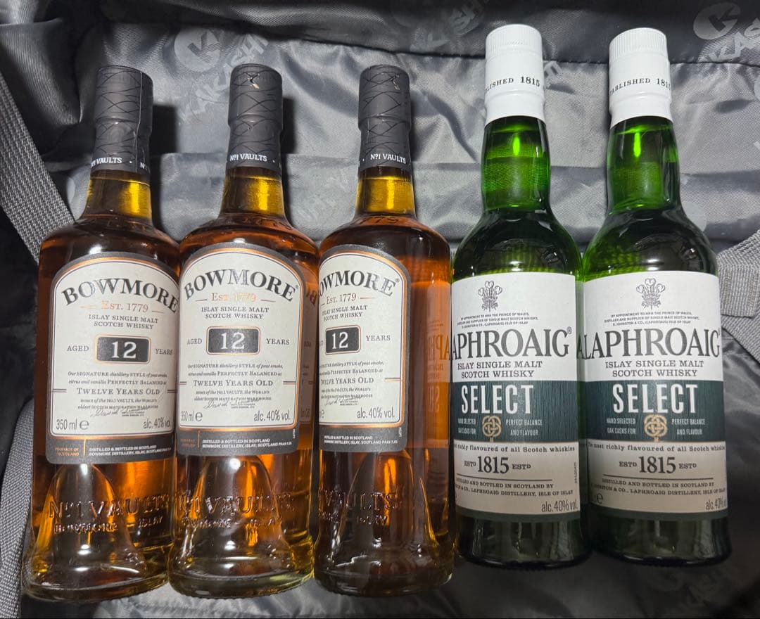 ボウモア12年＆ラフロイグセレクトセット 350ml 5本
