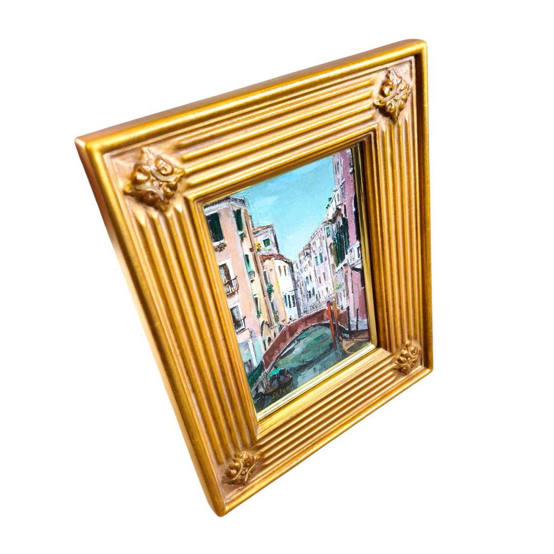 水路 廣畑正剛 絵画 風景画 油彩画 Felgor 金額縁