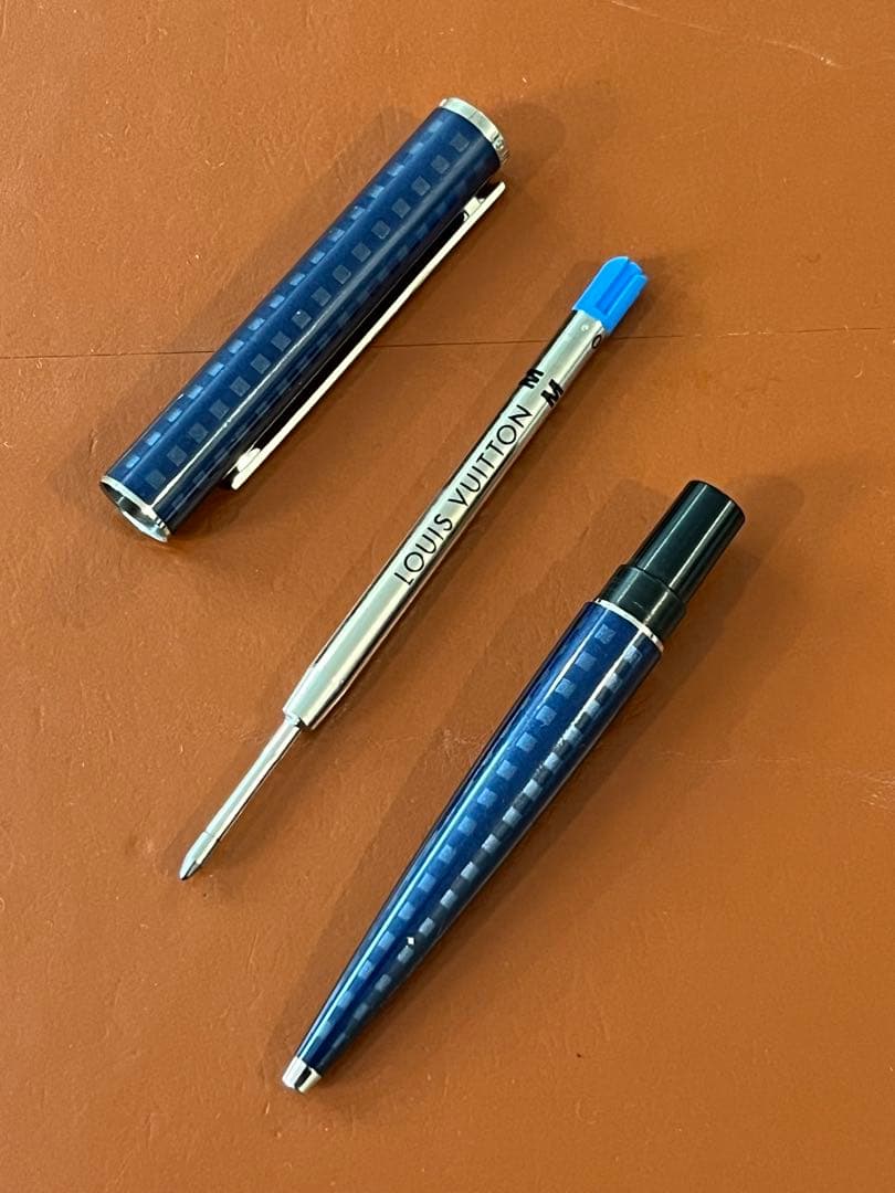 Louis Vuitton ルイ・ヴィトン ボールペン 青 チェック柄