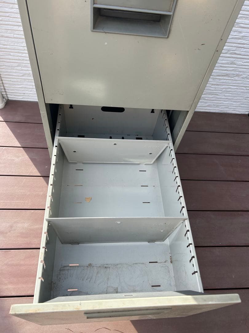 スチール製3段書類ケース　ビンテージ　サビ感　プラス　昭和レトロ　大量収納