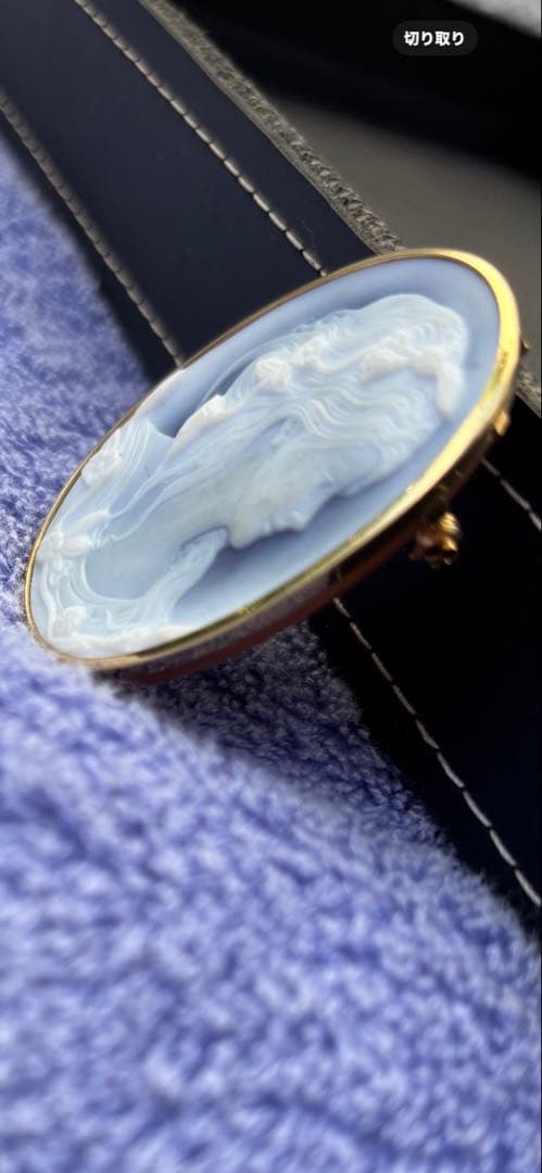 K18 カメオ ブローチ ペンダントトップ女性の横顔