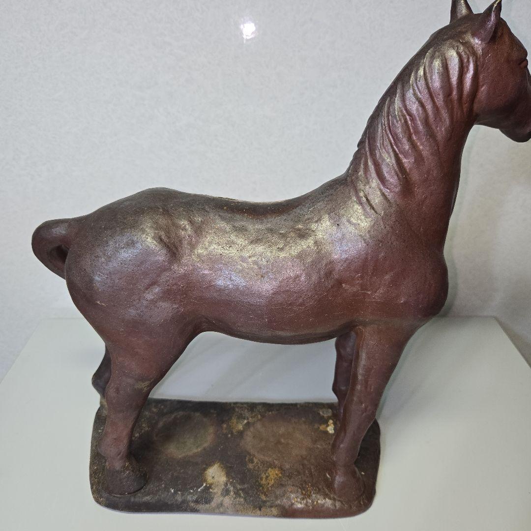 備前焼　午　馬　置物　　服