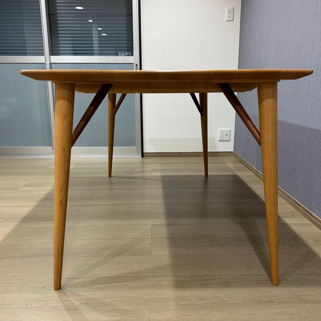 【とろろ】日進木工　ホワイトウッド木製ダイニングテーブル 150×85cm