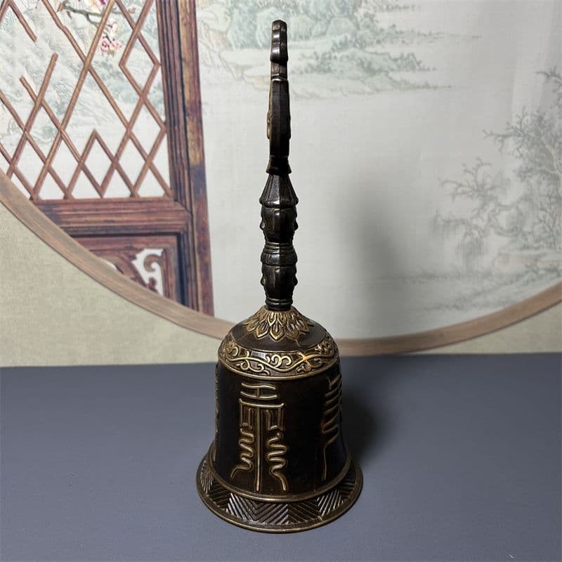 銅器 仏教法器 天蓬帝鐘 天蓬鈴 三清鈴 三叉金剛鈴 手振り鈴 銅鈴工芸品 置物