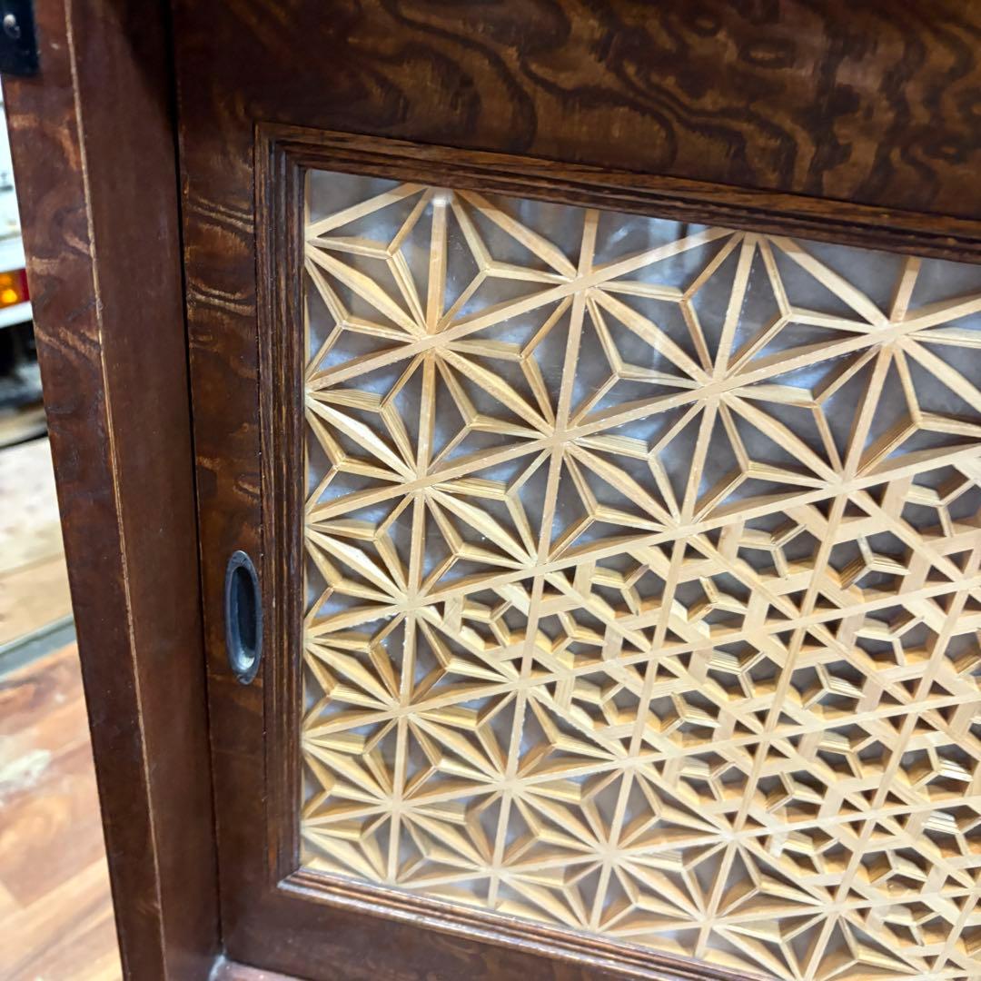 H92cm×W84cm◆組子細工　飾り棚　◆収納棚 茶箪笥 和箪笥　欅