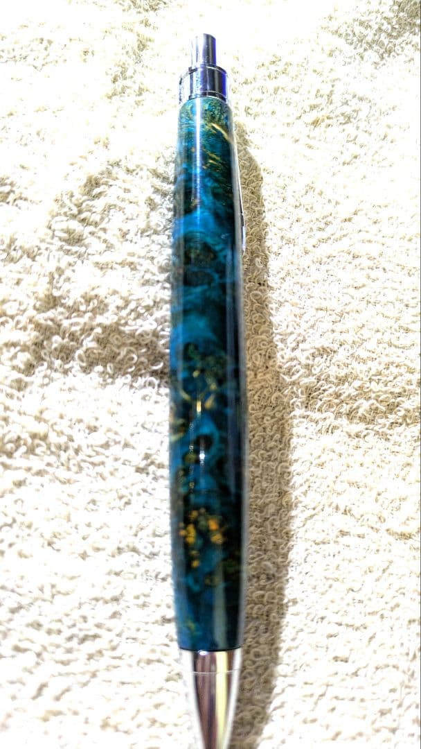 木軸ペン　花梨瘤杢　スタビライズドウッド　　ボールペン／シャープペン