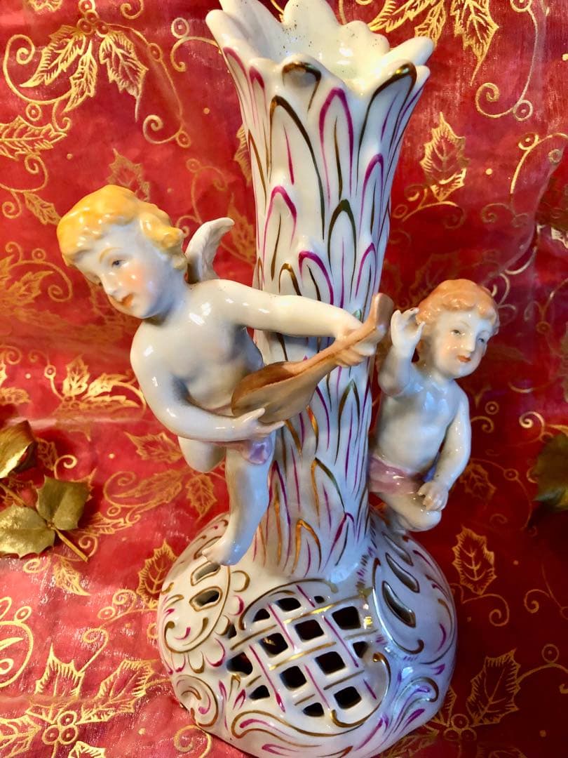 ☆Ｘ'mas ヘレンド★エンジェル天使のキャンドルスタンド★透かしオープンワーク