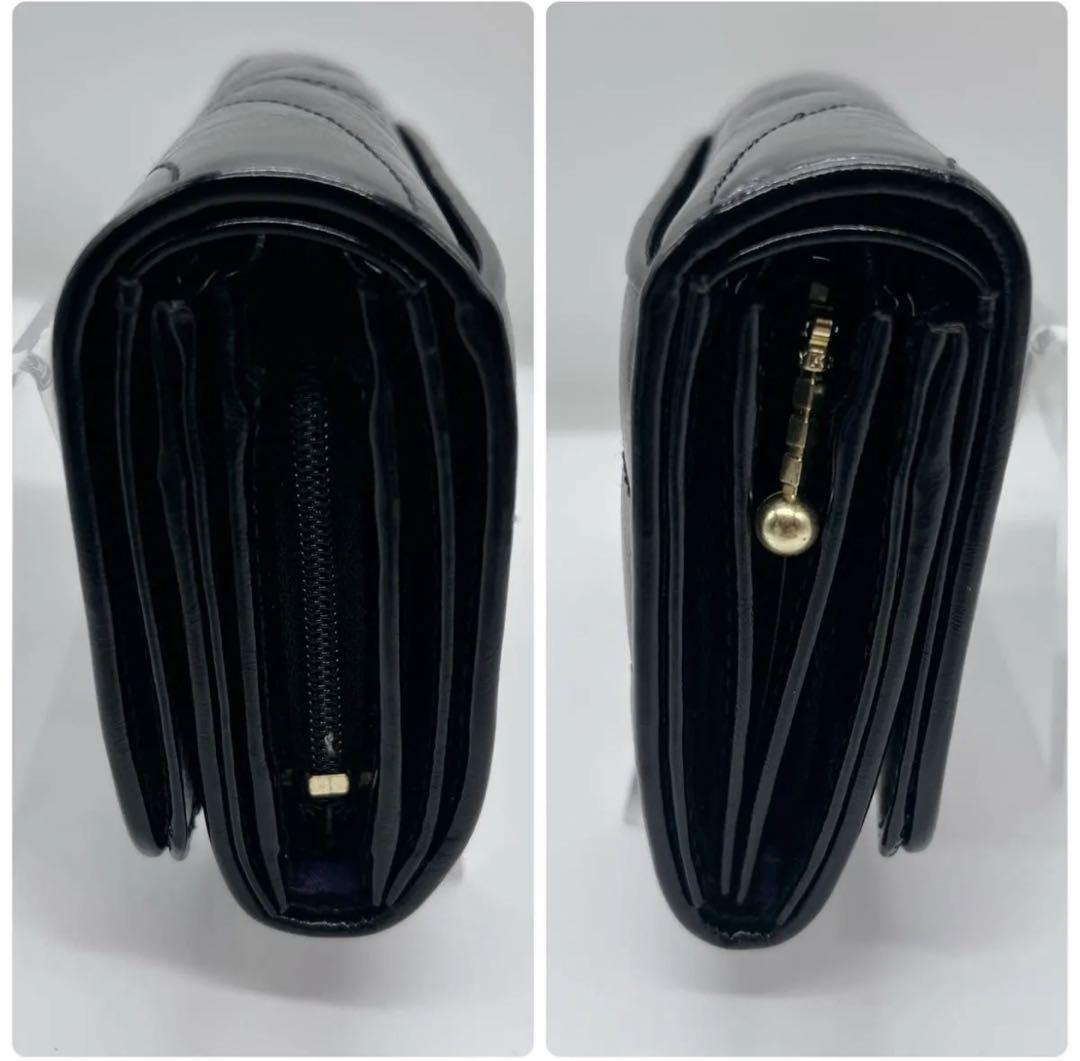 極美品 アナスイ ポワロ キルティング 二つ折り財布 ビジュー ブラック レザー