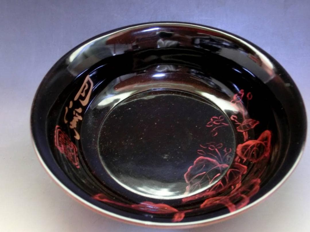 菓子器■月渓 文政十三寅八月 江戸期 漆器 銘々皿5客 正眼院様御遺物 時代物■