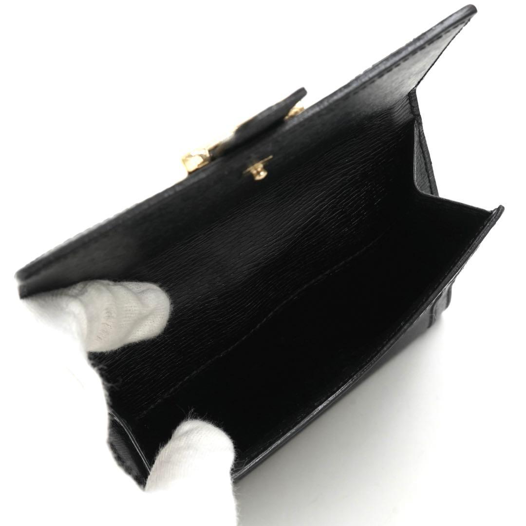 ✨未使用展示品✨　GUCCI ミニ財布　エンボスロゴ　Gロゴ 二つ折り　ブラック