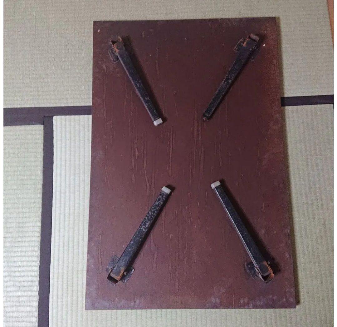 昭和レトロ/1950年代物】ちゃぶ台 折り畳み ローテーブル焦げ茶色 大きい