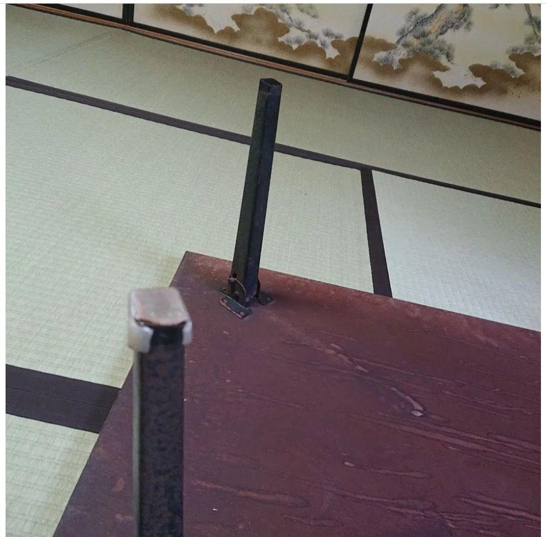 昭和レトロ/1950年代物】ちゃぶ台 折り畳み ローテーブル焦げ茶色 大きい