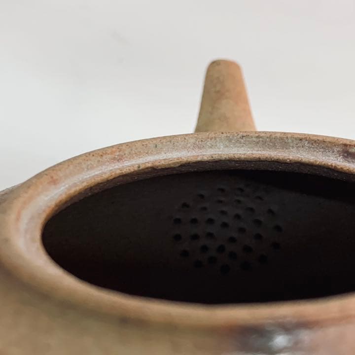 【茶注38    万古焼　急須　緋襷】伊藤富有　共箱