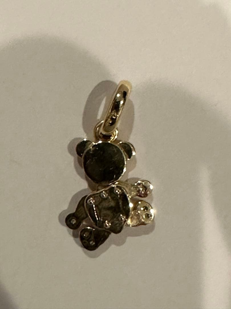 ポメラート K18YG/WG ダイヤモンド ペンダント オルセット テディベア