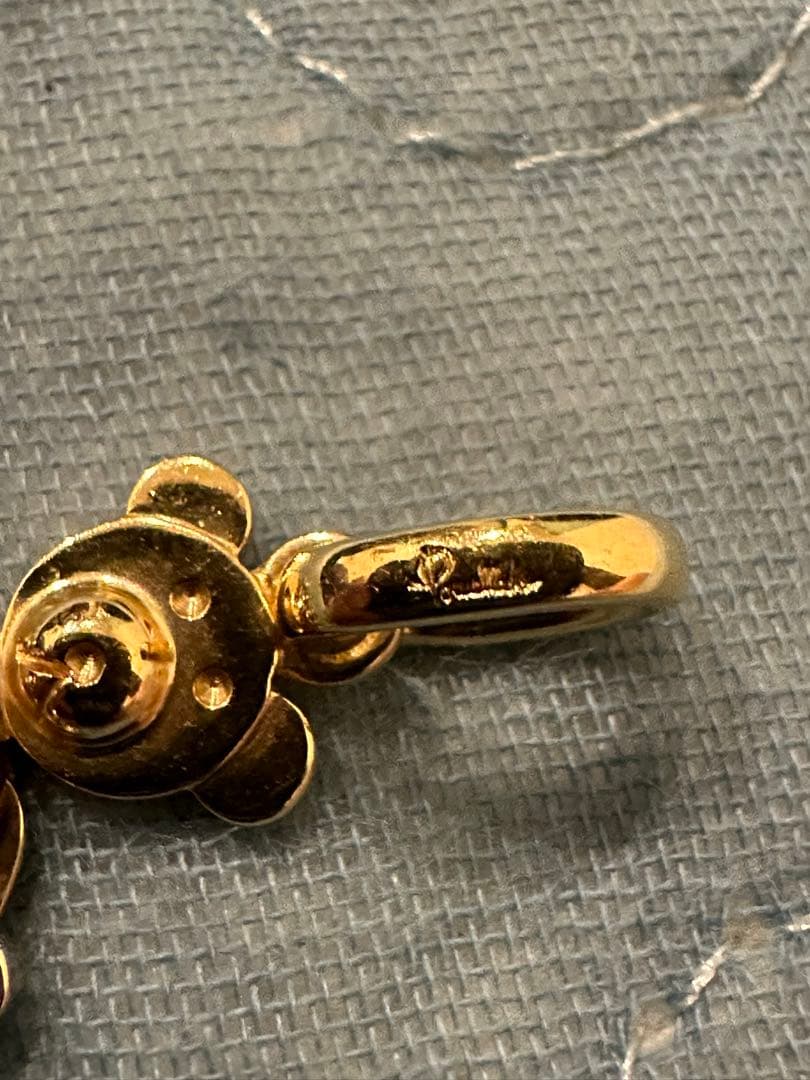 ポメラート K18YG/WG ダイヤモンド ペンダント オルセット テディベア