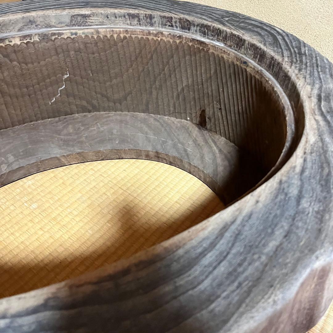 ヴィンテージ　希少　丸太くり抜き　大火鉢　古道具