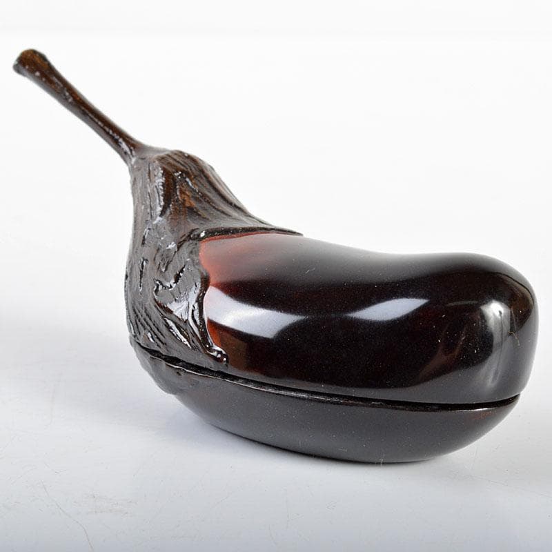 茶道具　輪島塗　川岸充雅作　乾漆手造り　茄子香合　共箱　M　R4473