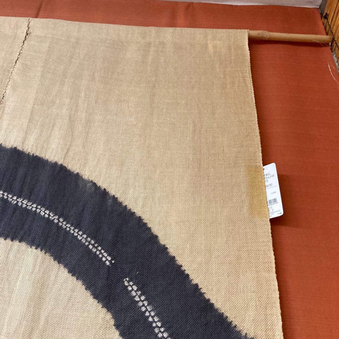 万葉舎　絞り染めのれん　ひょうたんなまず　麻100% 新品未使用