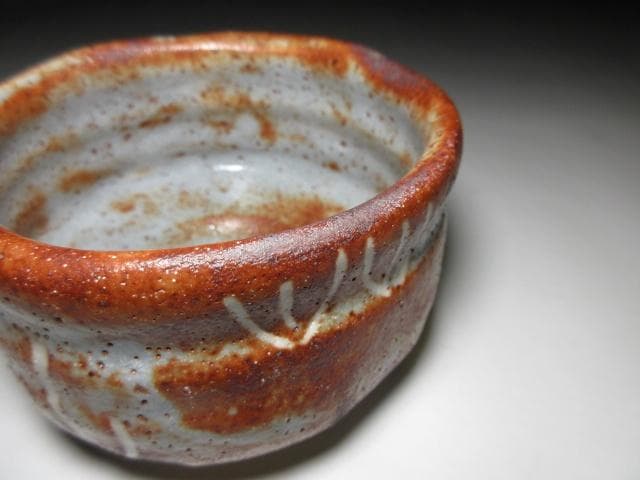 川喜田半泥子 絵志野 茶碗【こま鳥】／共箱