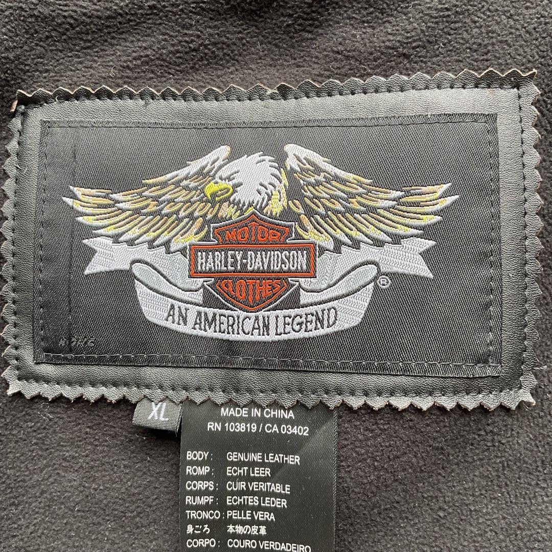 人気✨ハーレーダビッドソン　レザージャケット　シングルライダース　スカル　XL