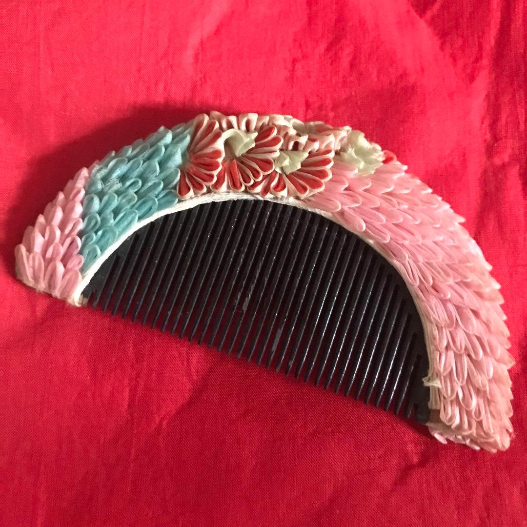 アンティーク  つまみ細工 くし 櫛